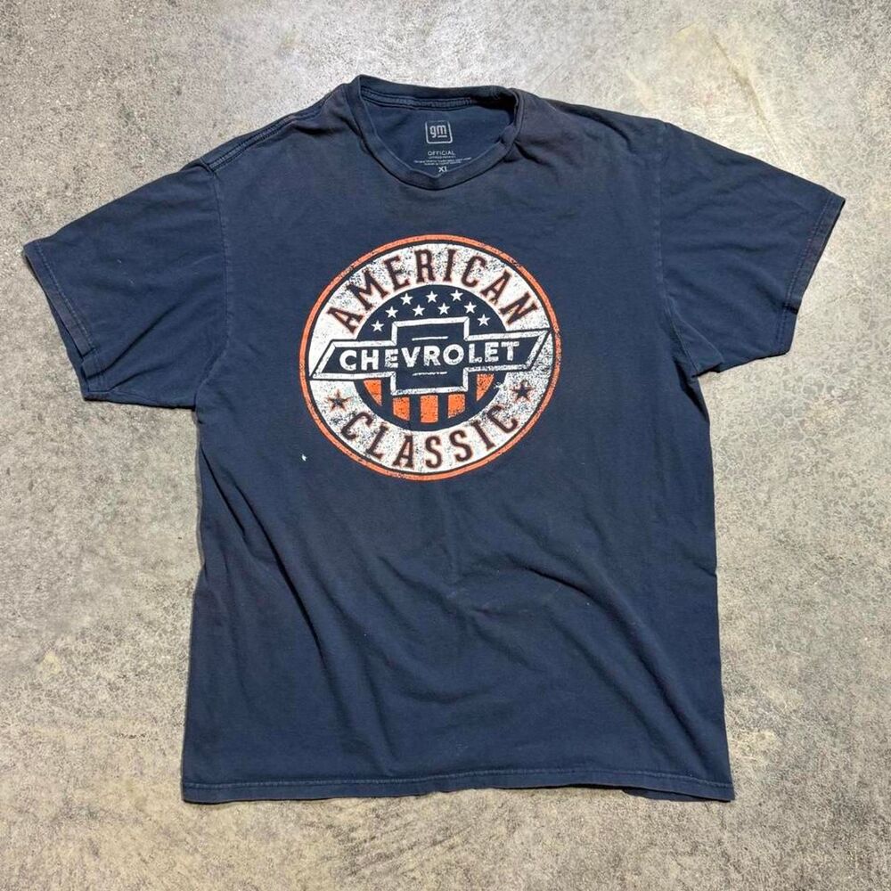 Vintage General Motors Chevrolet Vintage Navy Faded Graphic Tee Size XL